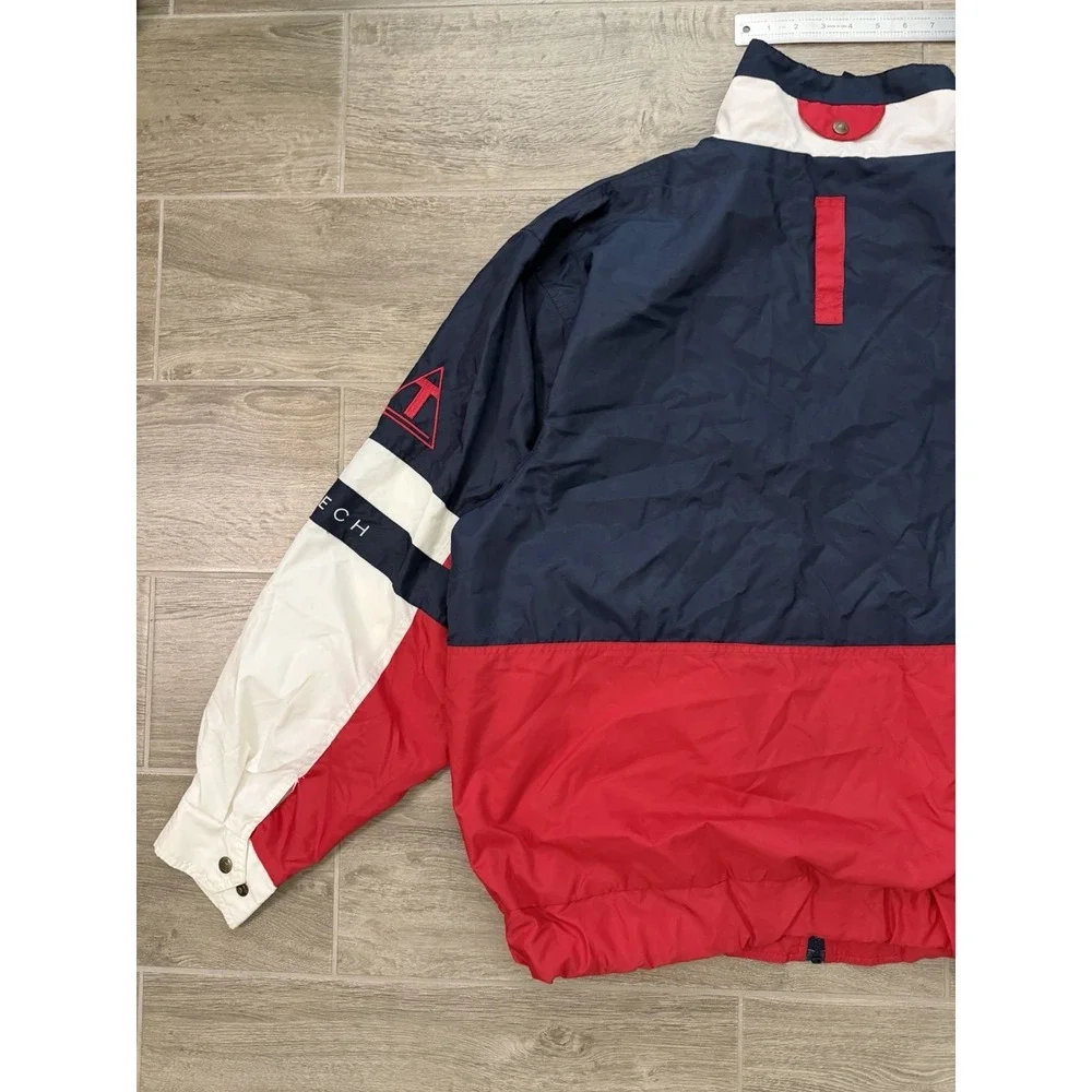 Vintage REPP Tech Navy Blue And Red Zip Up‎ Windbreaker Jacket Size XL